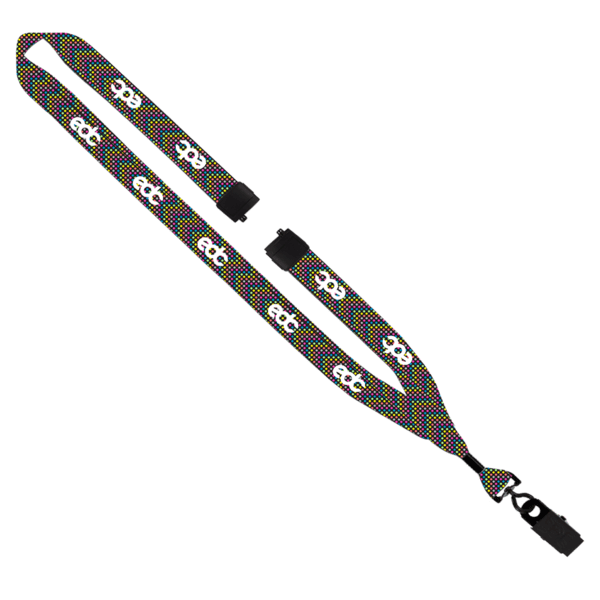 3/4" Dye-Sublimated Lanyard with Metal Crimp & Metal Split-Ring 14