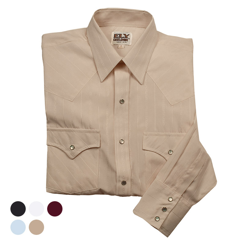Long Sleeve Tone-on-Tone Western Wear Shirt 3