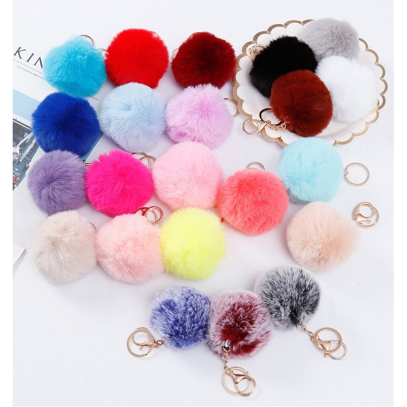 Pom Fur Ball Keychain Fluffy Accessories 3