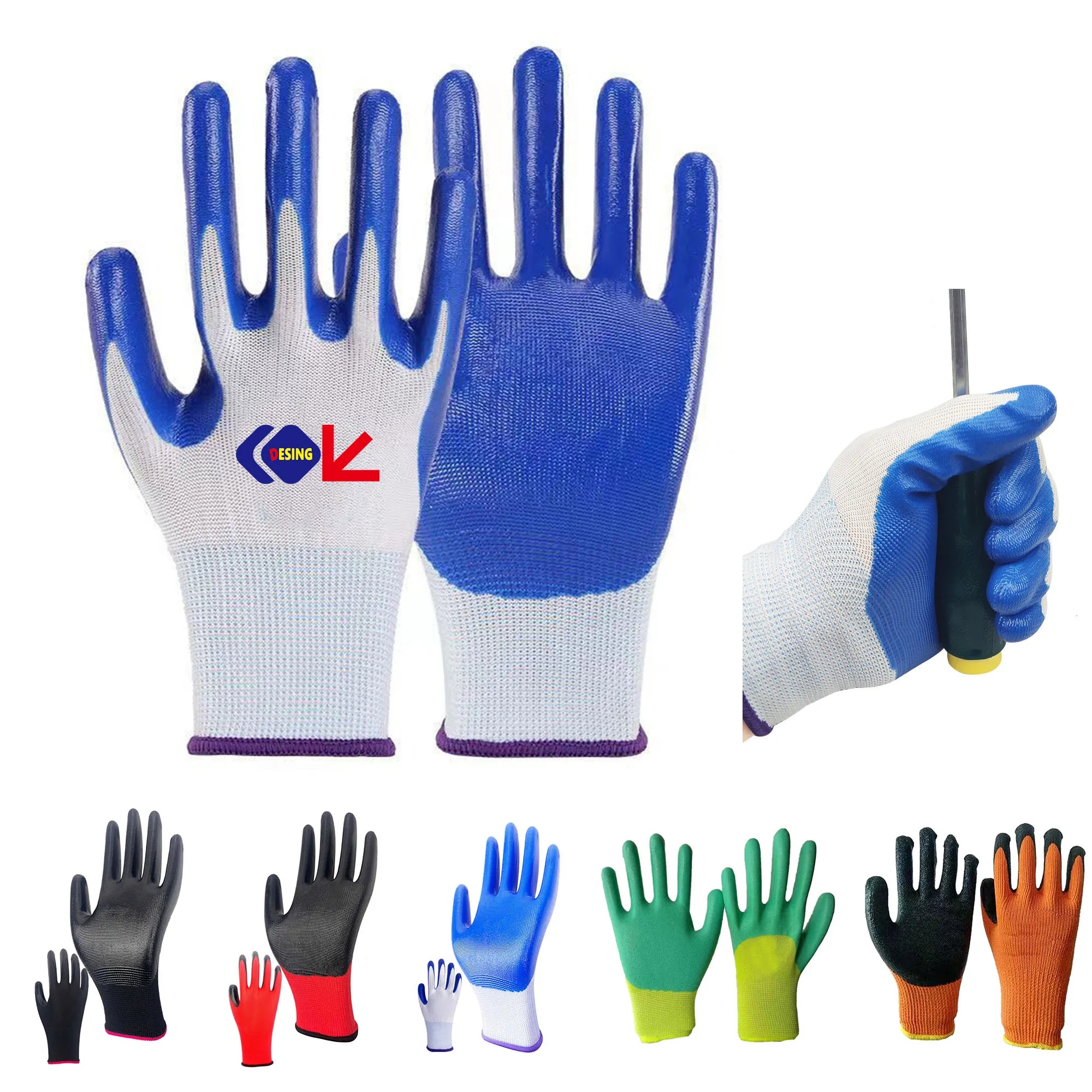 Rubber Coated Knit Nylon Working Gloves 7