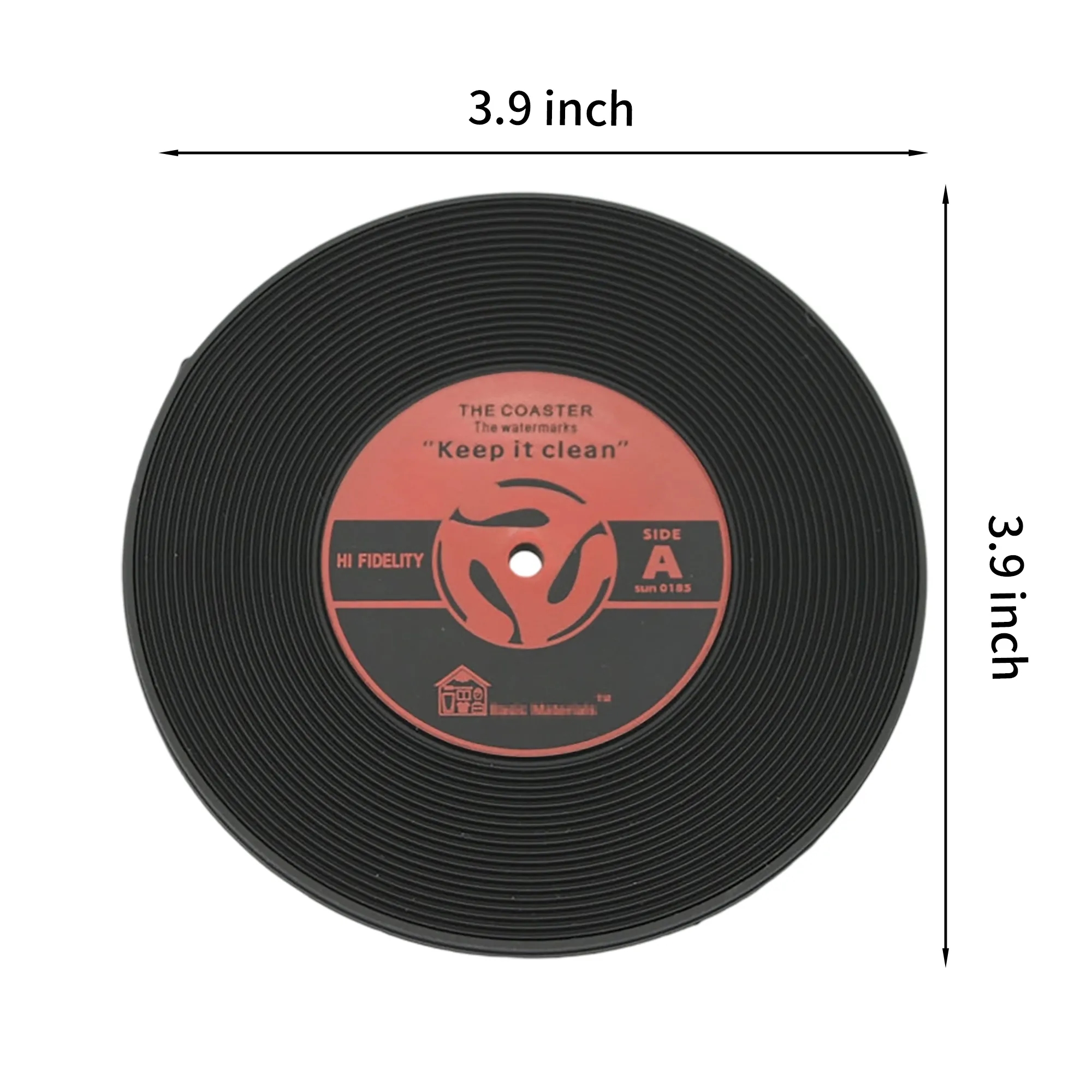PVC Drink Coasters 3.9 Inch Vinyl Record 6