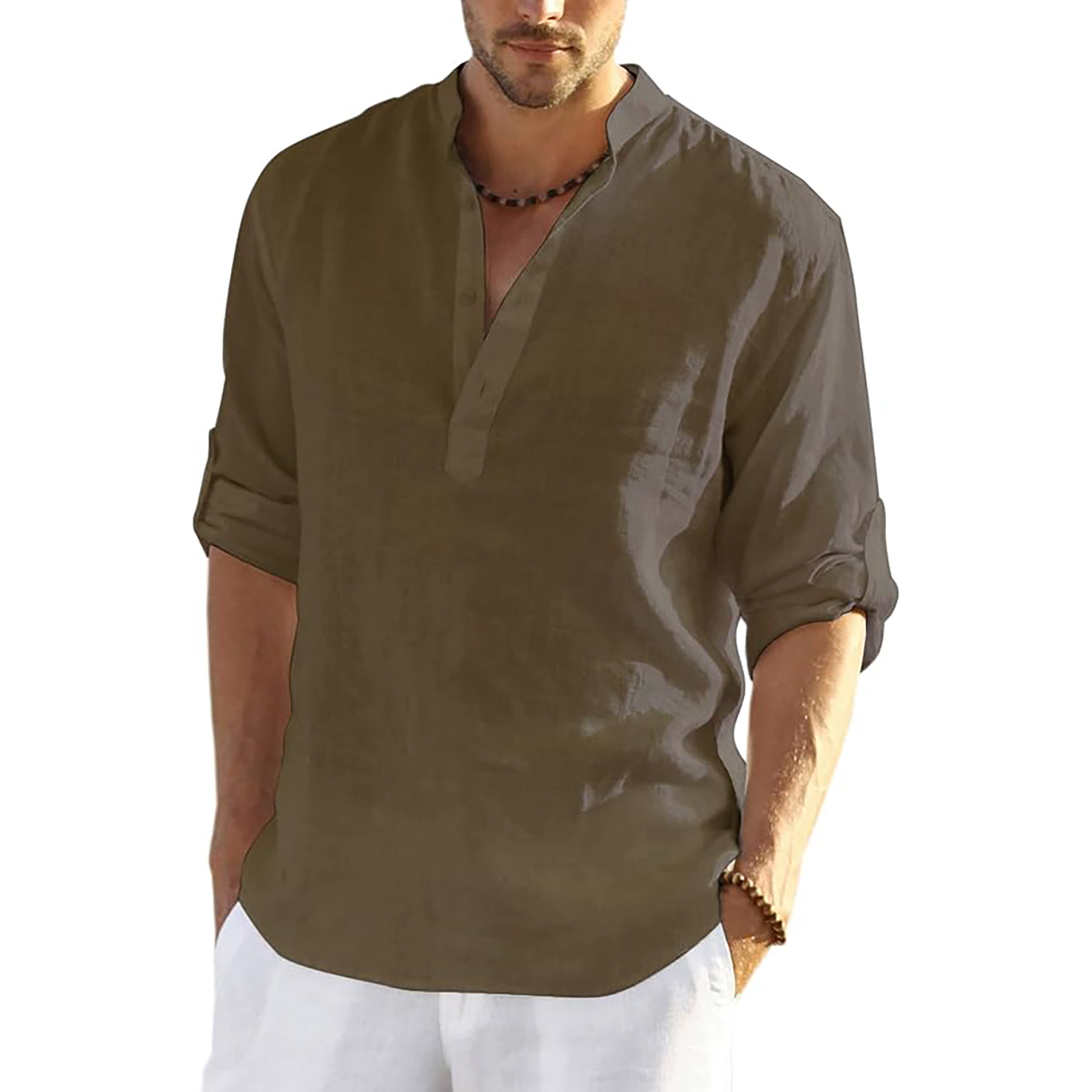 Casual Henley Collar Shirt 3