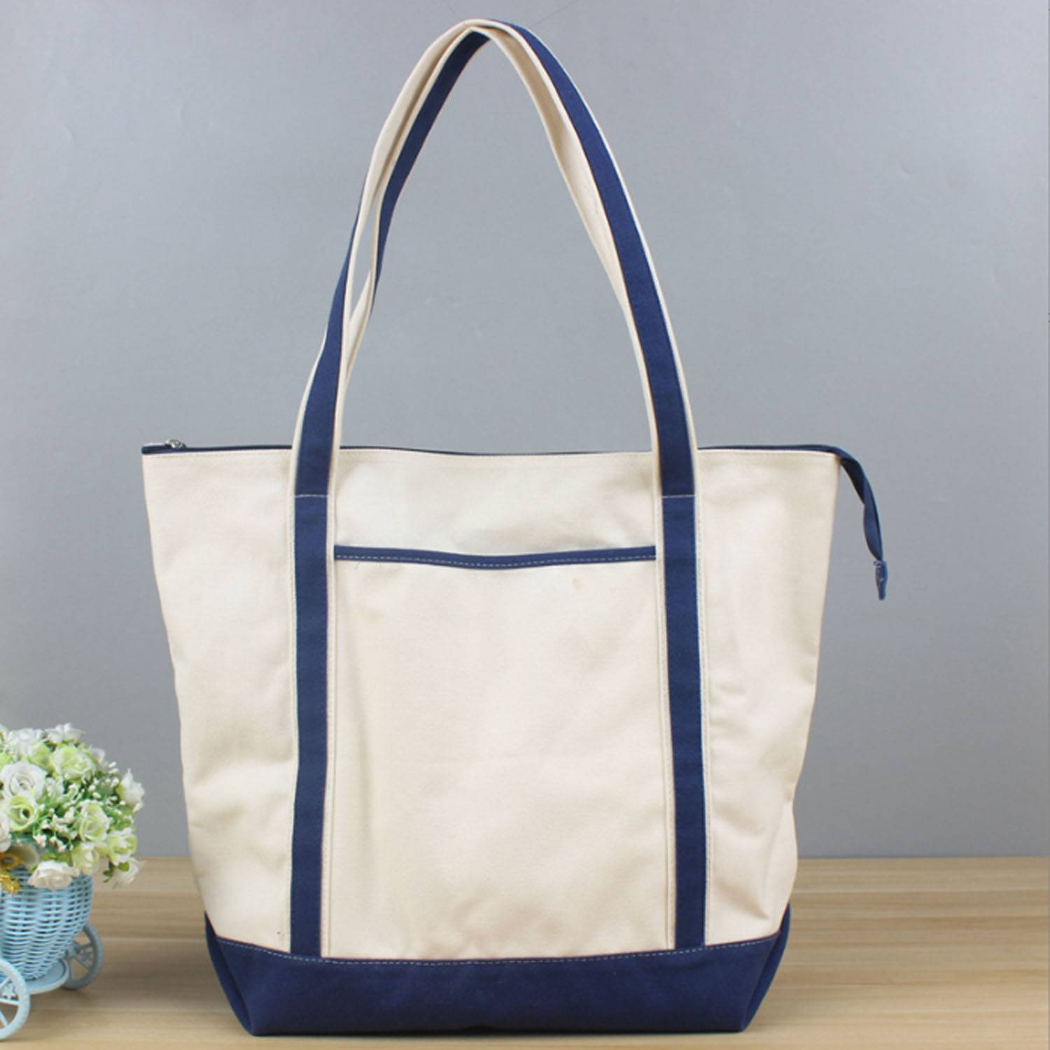 Natural Reusable Canvas Tote Bag, custom tote bag with logo imprint 2
