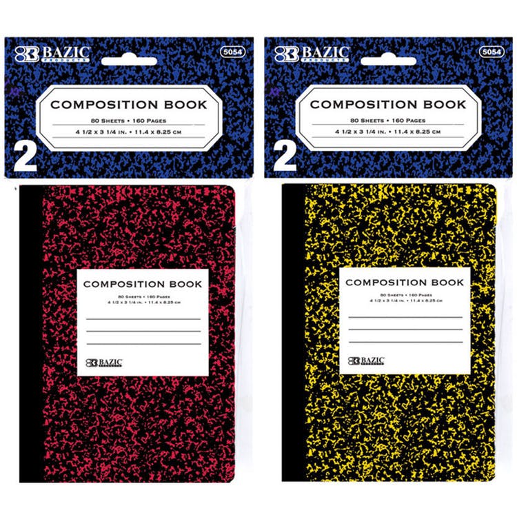 Mini Marbled Composition Books - 5 Colors 2 Pack 80 Sheets 1