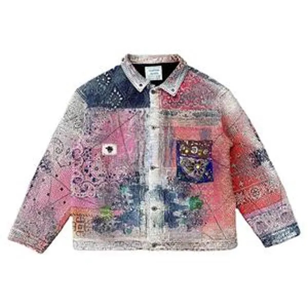 DiZNEW High Quality Denim Custom Color Block Jacket 2