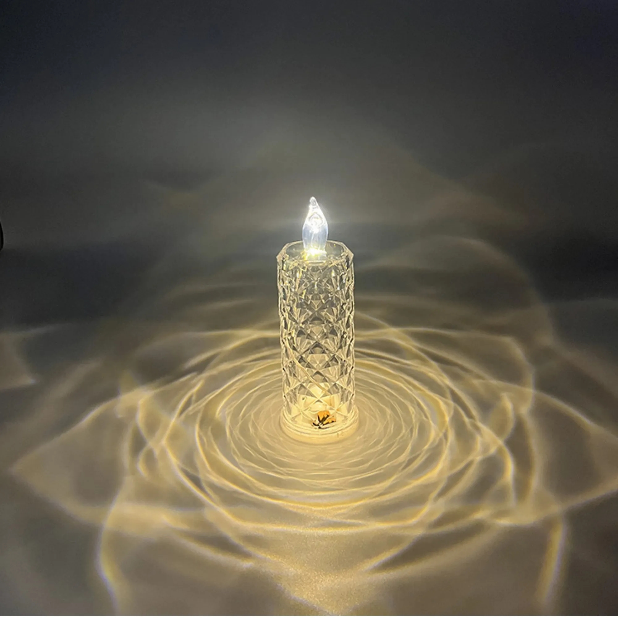 Rose Pattern Refracting Halo Projection LED Candle Light 2