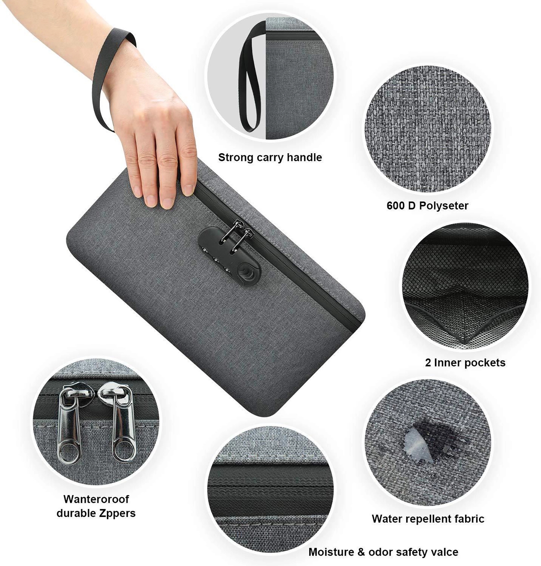 Pouch Zipper Smell Proof Tobacco Bag 5