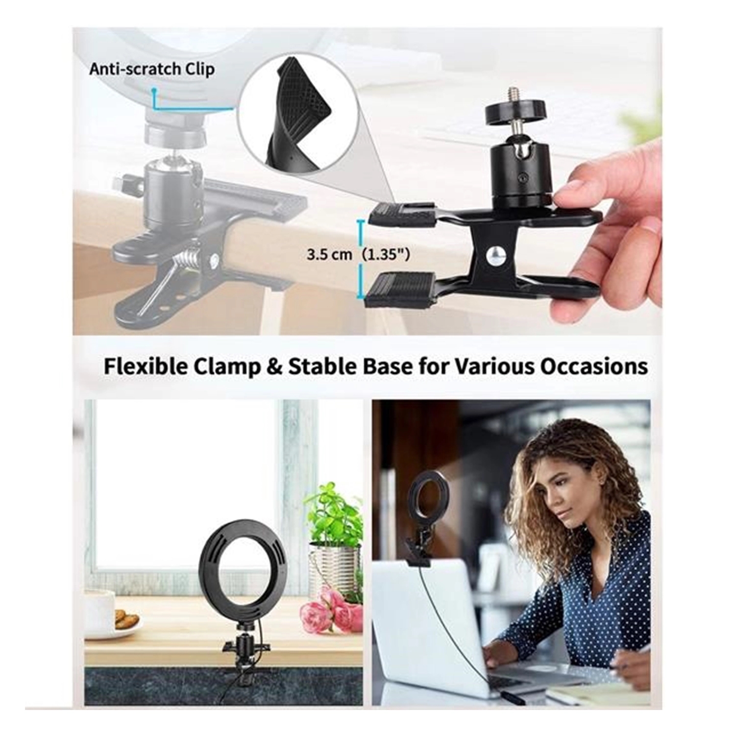 6" LED Selfie Ring Light w/ Laptop Clip 3