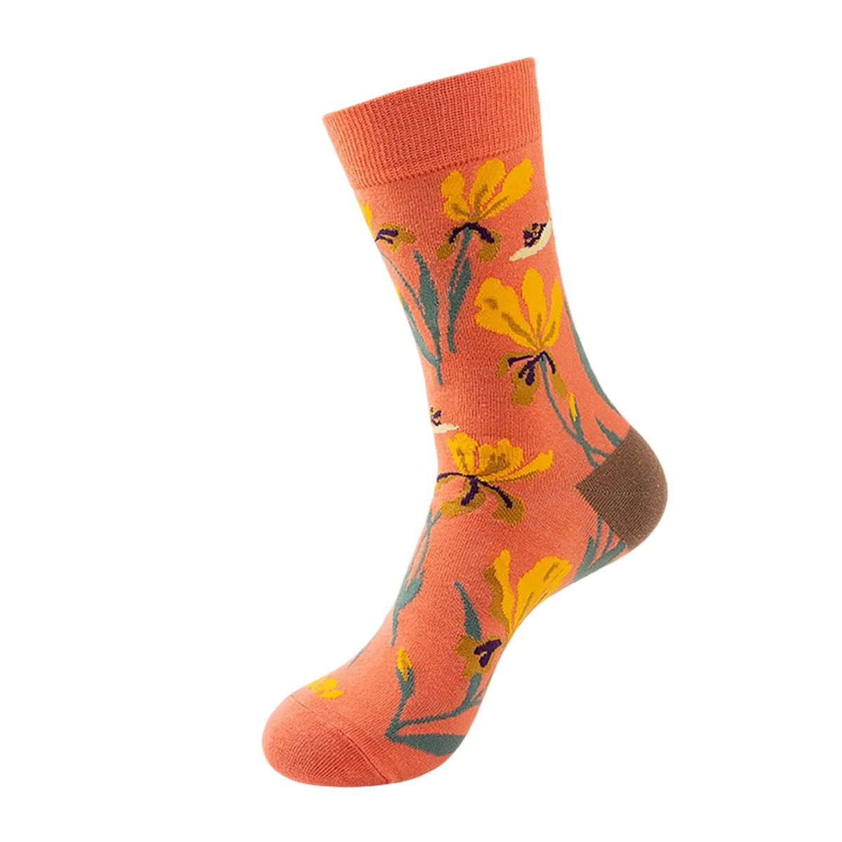 Cotton Crew Socks with Jacquard Pattern 113