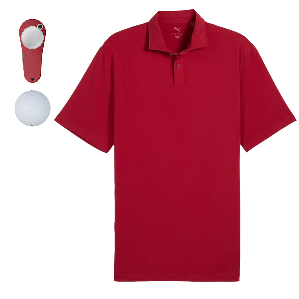 PUMA® Modalon Men's Polo Shirt, Towel, Srixon® Golf Balls & Pitchfix® Icon Divot Tool Gift Set