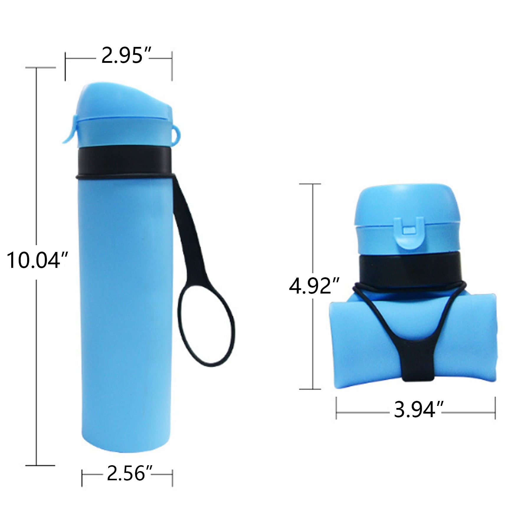 20.3 Oz. Collapsible Silicone Water Bottle 6