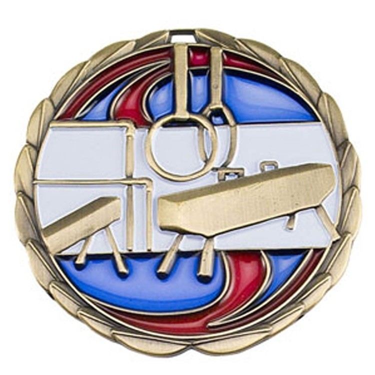 Gymnastics Color Epoxy Medallion (2-1/2")