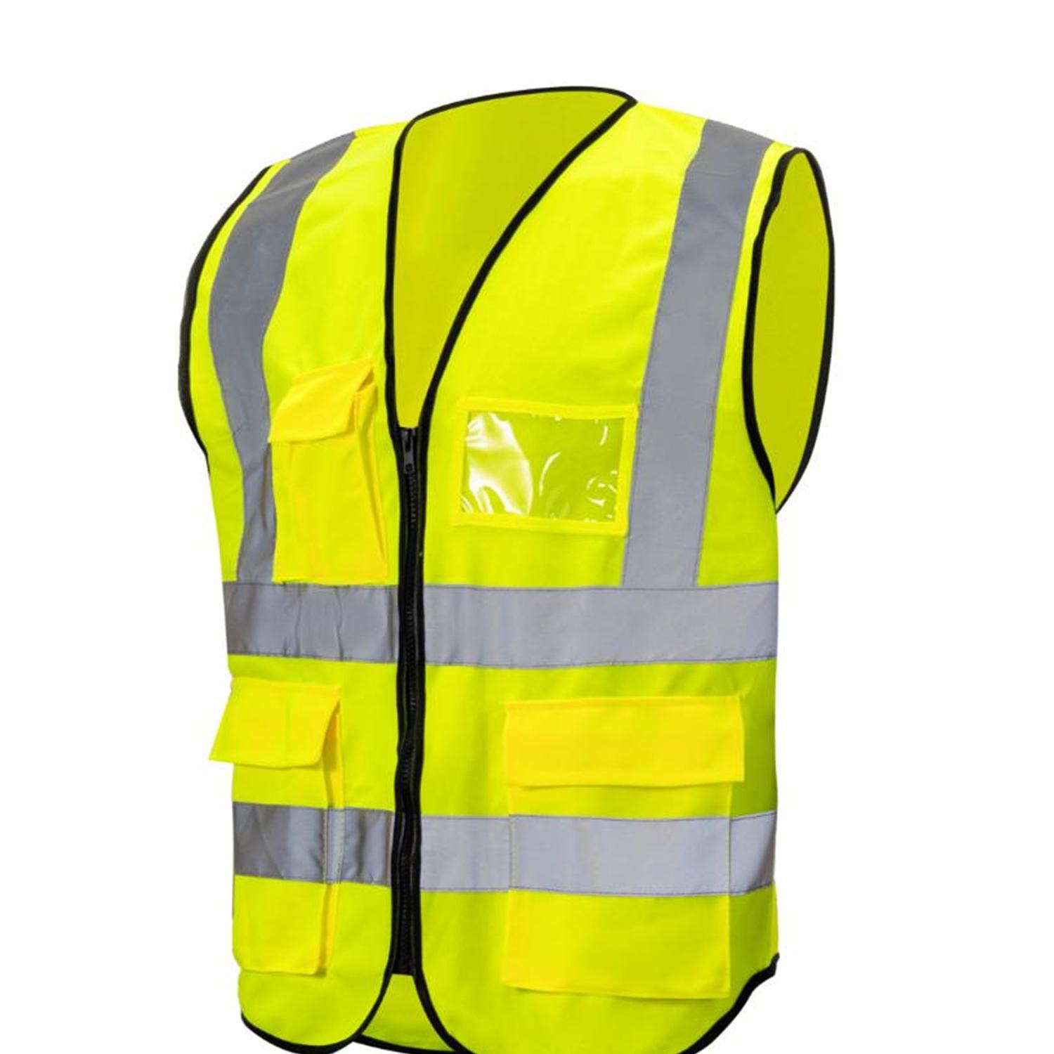 3.8oz. Knitted Class 2 Double Band Reflective Tape Safety Vest with 4 Pockets 4