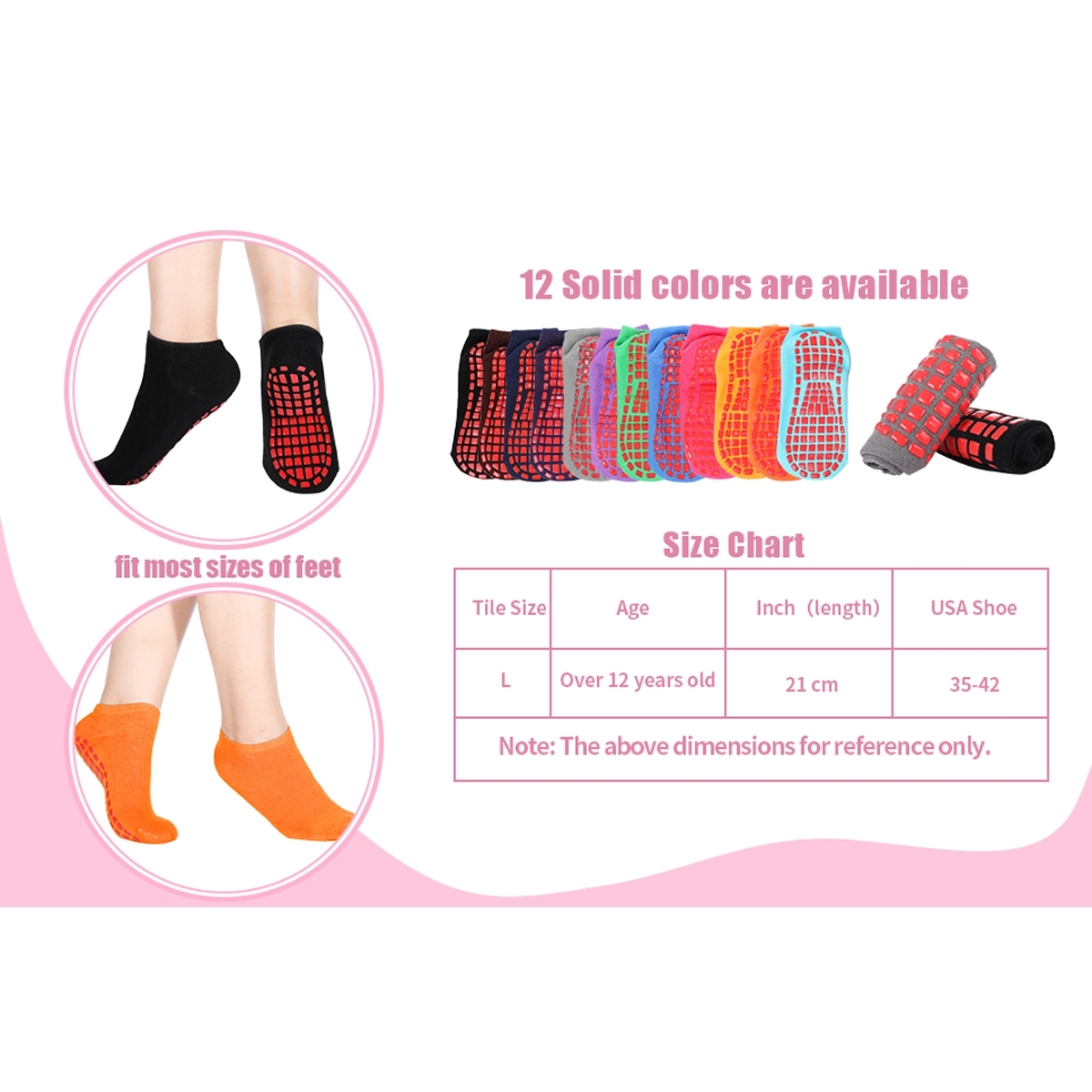 Non-Slip Skid With Grips Colorful Soft Sport Socks 4