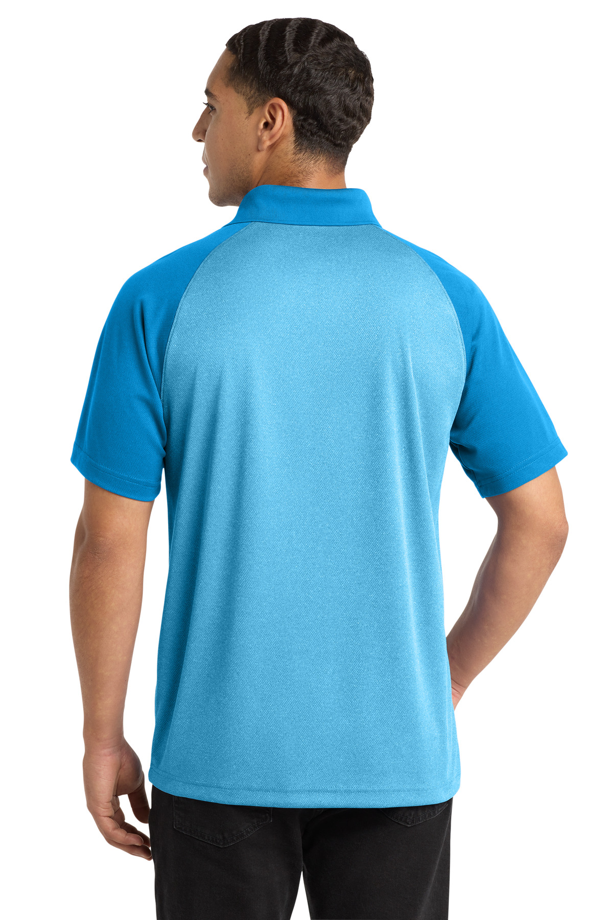 Sport-Tek PosiCharge RacerMesh Raglan Heather Block Polo. ST641 15