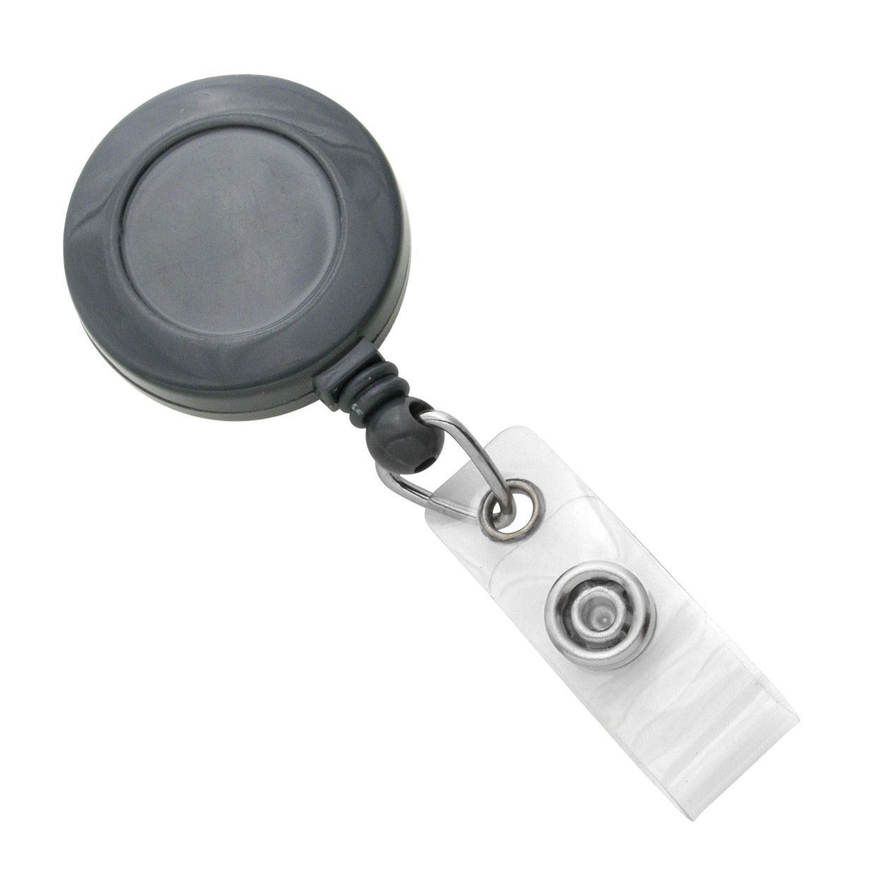 Custom Round Plastic Clip-On Badge Reel (Gray) 1