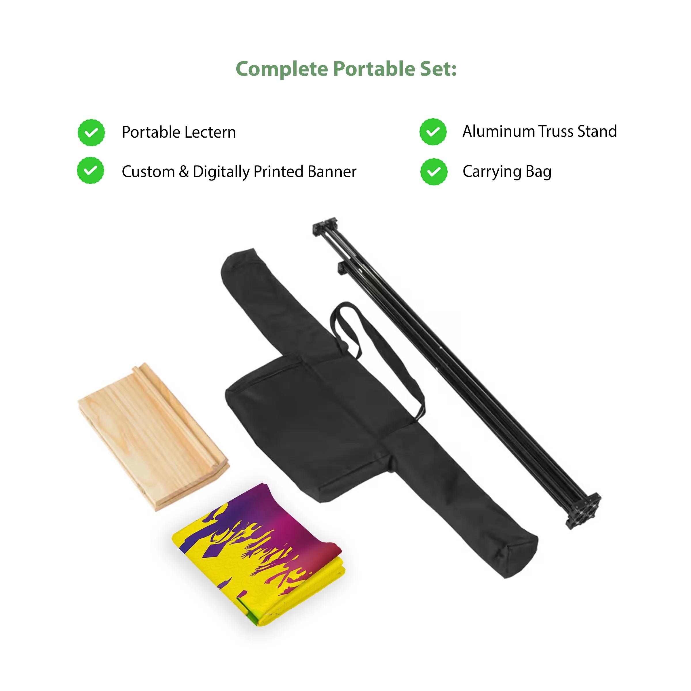 Angled Portable Podium Kit - Banner + Hardware 4