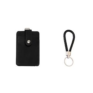PU Keychain 3 Pockets PU Leather Card Holder 5