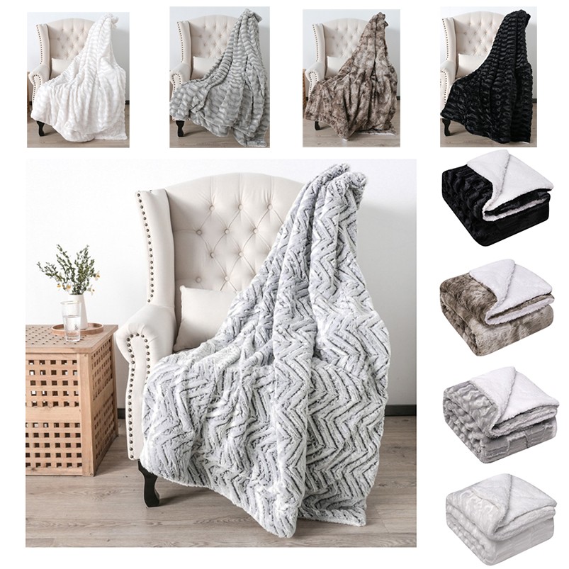 Sherpa Fleece Double Thick Throw Blanket Plush Warm Super Soft Cozy Blankets 1