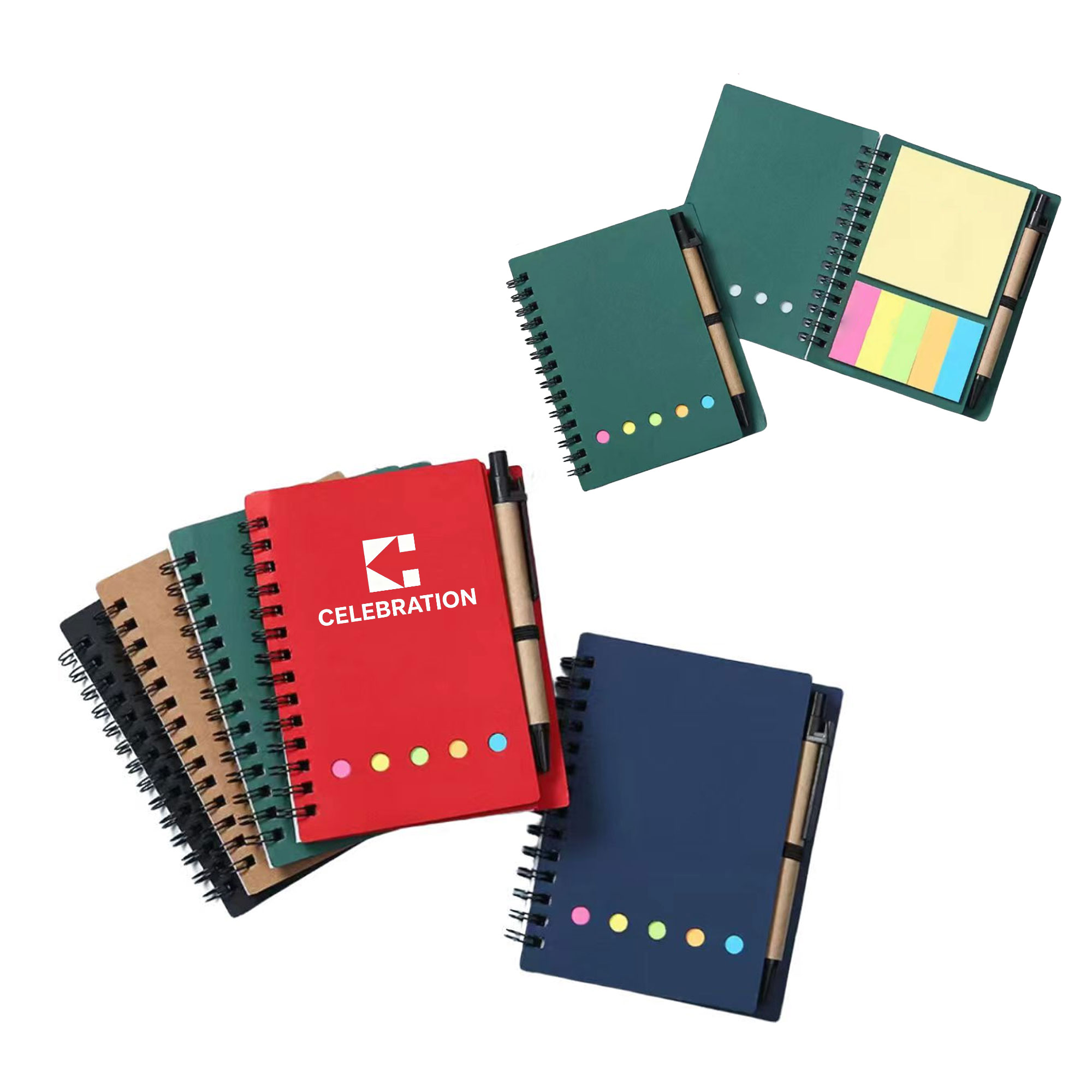 Spiral Notebook W/Sticky Notes and Pen 2