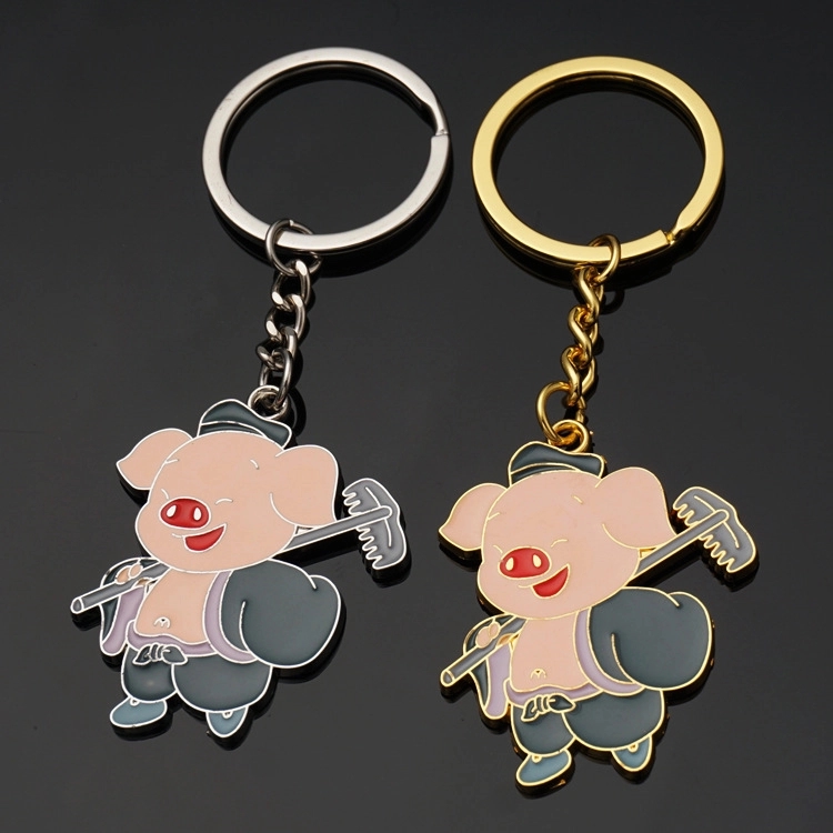 Metal pig keychain 2