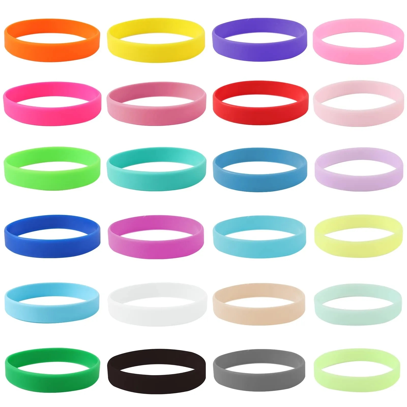 Printed Colorful Filled Silicone Wristbands Blank Bracelets 3