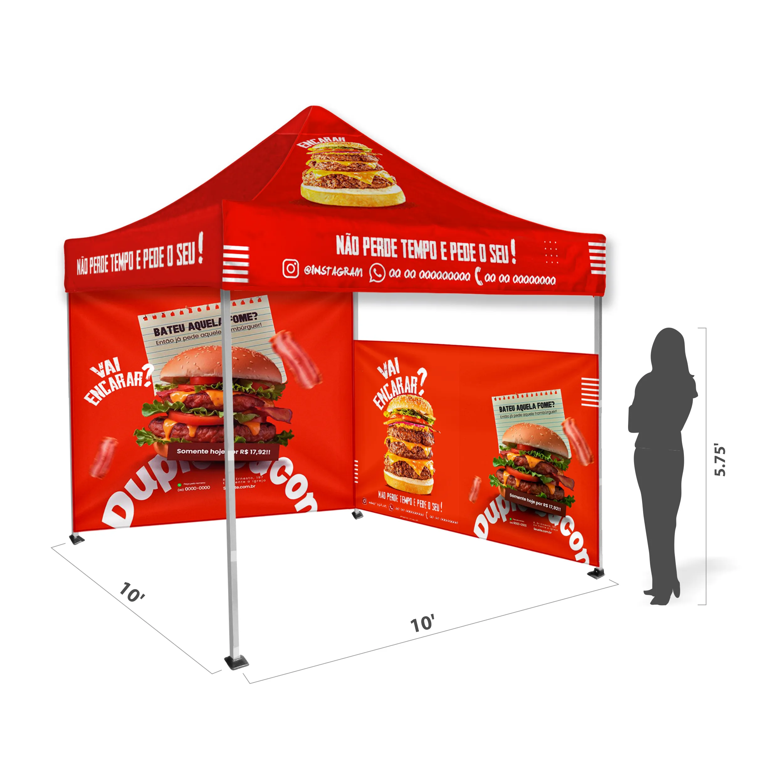 10'x10' Tent Canopy w frame and one half and one full wall 1