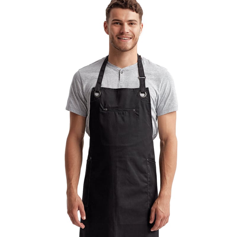 Artisan Collection By Reprime Unisex 'Barley' Contrast Stitch Recycled Bib Apron 10