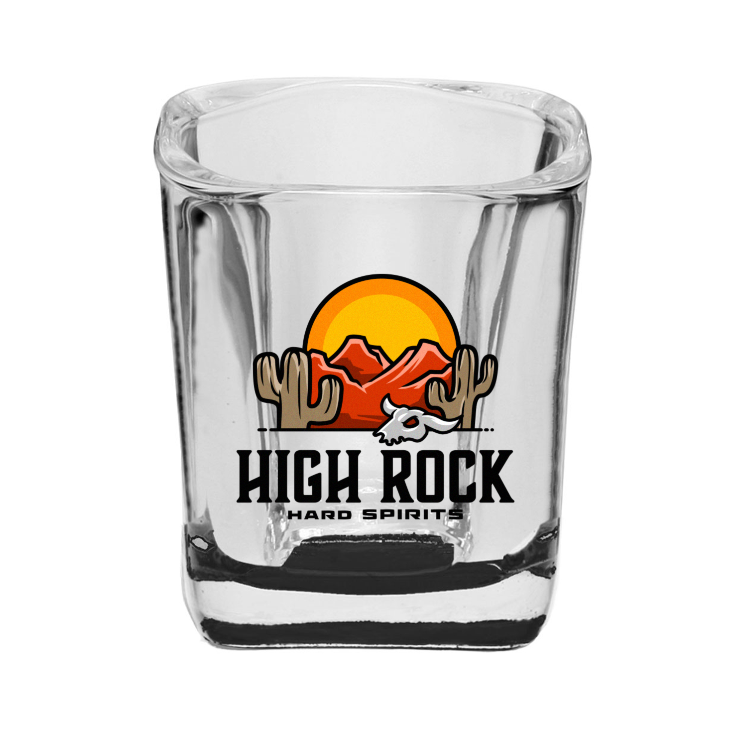 2 oz. Rounded Square Shot Glass (Full Color Imprint) 2