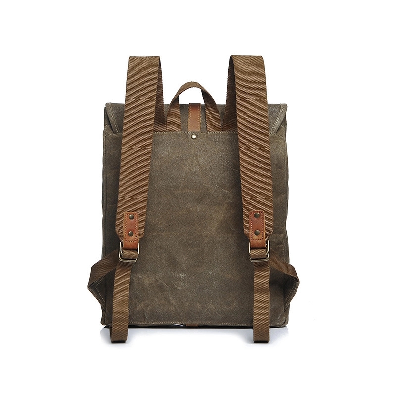Vintage Stylish Waxed Backpack 7