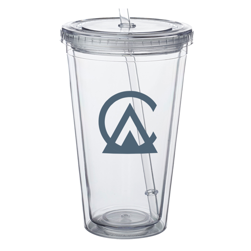 Double Wall Plastic Tumbler - with Straw, 16 oz. 31