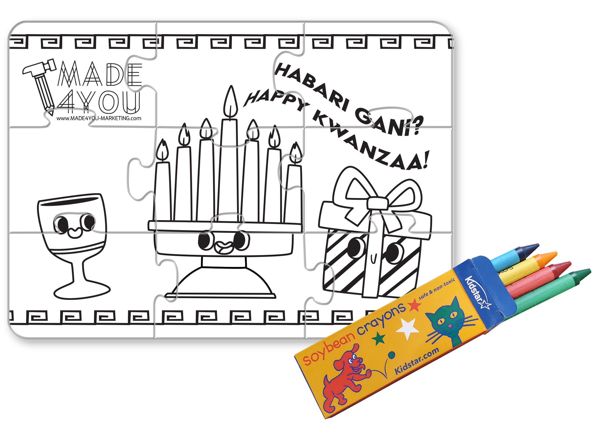 9 Pieces - 5" x 7" Coloring Puzzle - Holidays 5