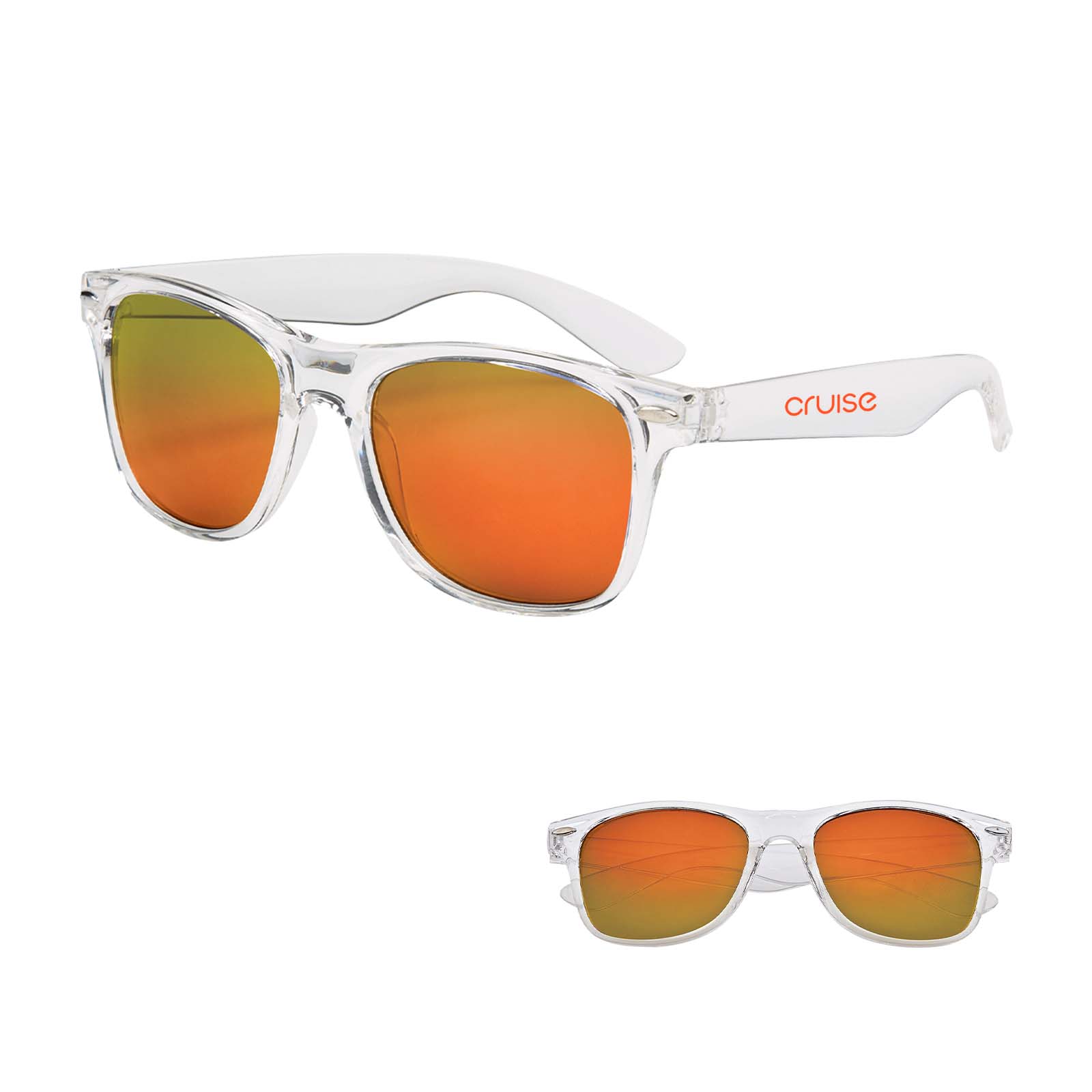 Mirrored Clear Frame Malibu Sunglasses 5