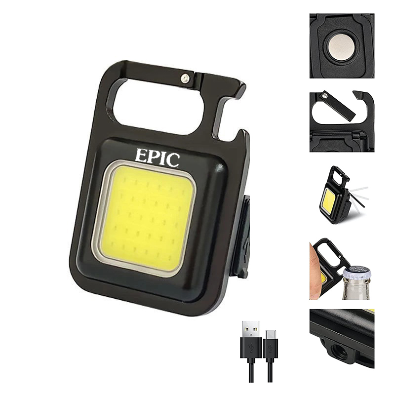 500 Lumen Mini COB Pocket Magnetic Flashlights Keychain 3