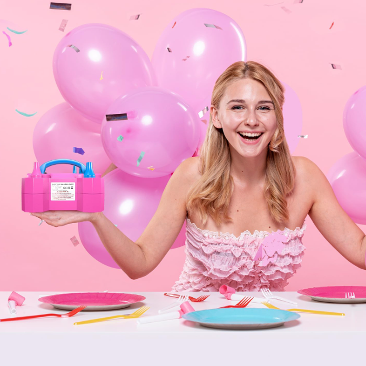 Electric double hole balloon inflation pump 6