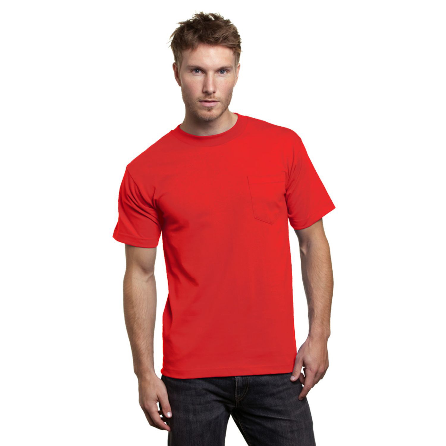 USA-Made Heavyweight Pocket Crew Tee Shirt 1