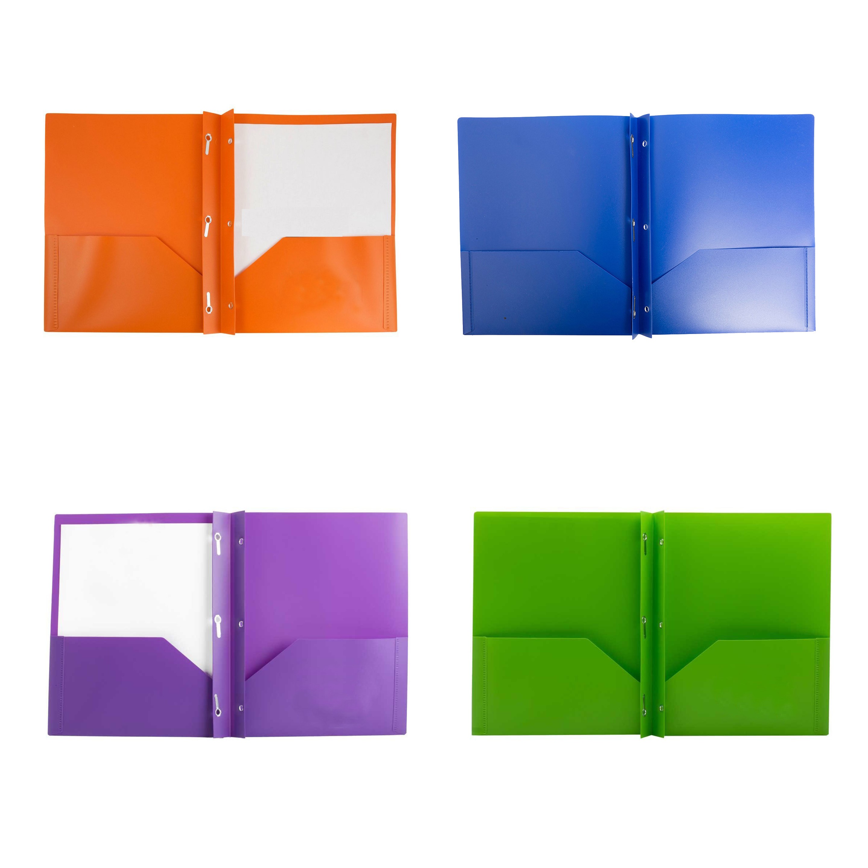 Durable Plastic Folder with 2 Pockets & Fasteners 9