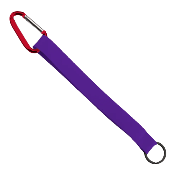 3/4" Sewn Polyester Keychain with Metal Split-Ring and Carabiner 144