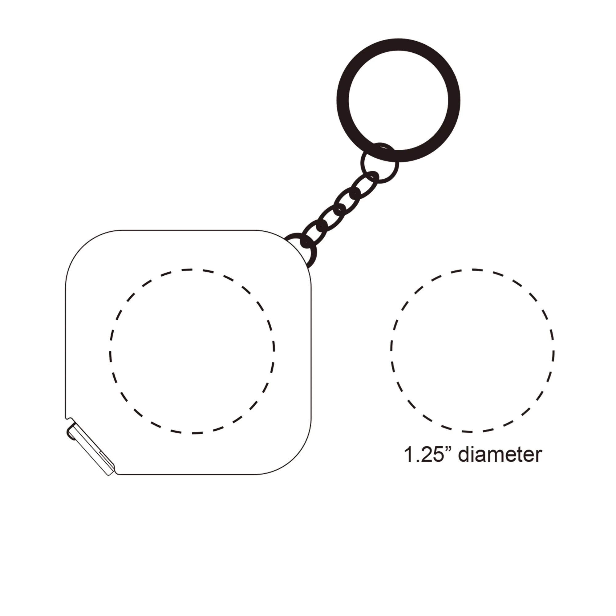 Square 5-Foot Tape Measure with Key Chain 4