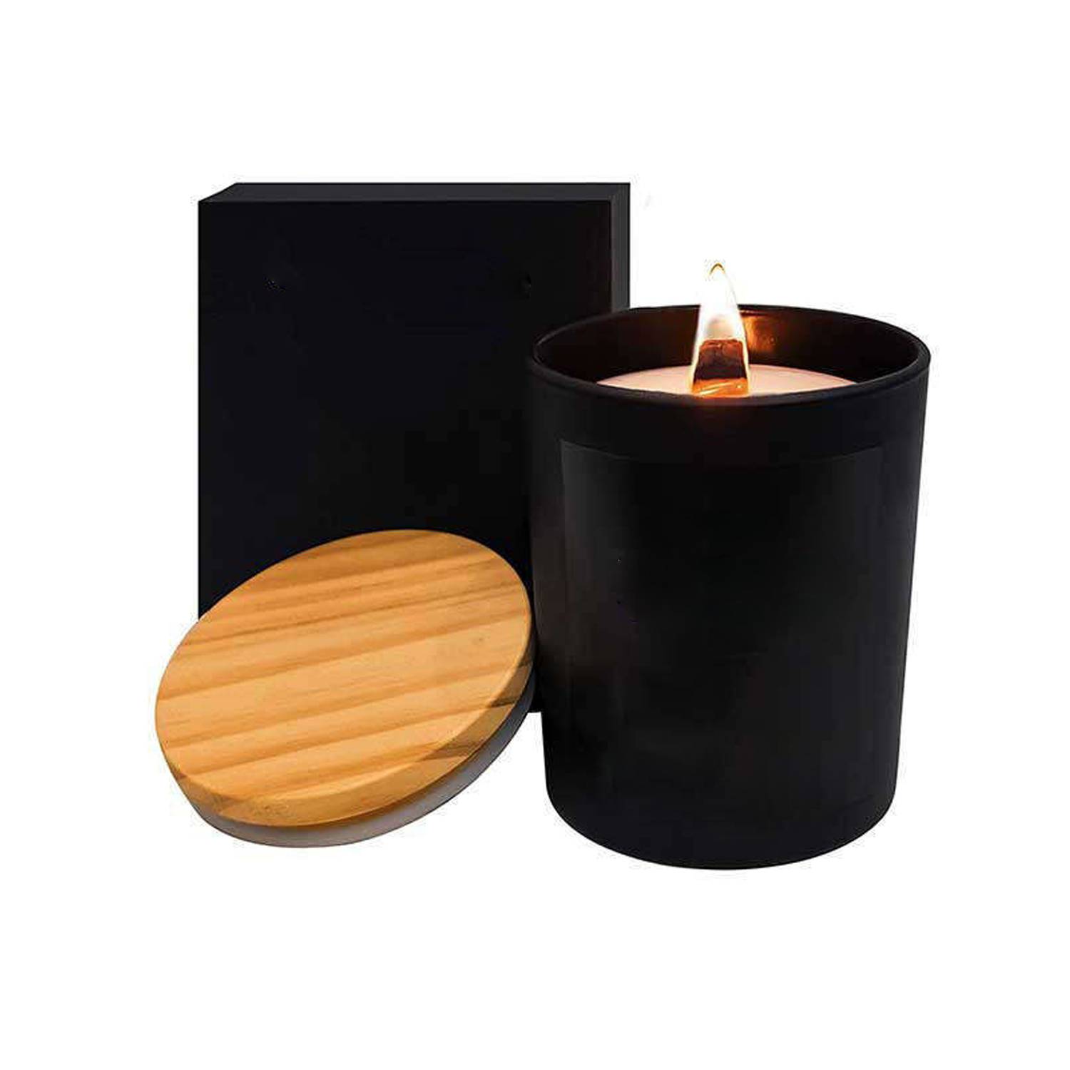 Simple Wooden Covered Glass Empty Cup Candle Holder 3