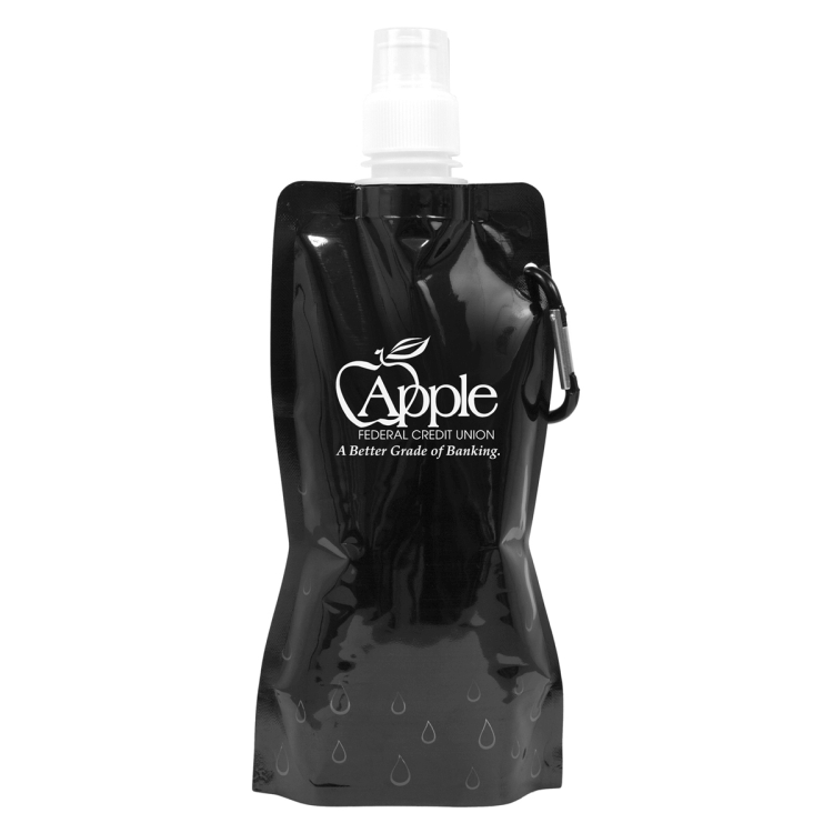 "Roll Up" 18 oz Foldable and Reusable Water Bottle with Matching Carabiner 1