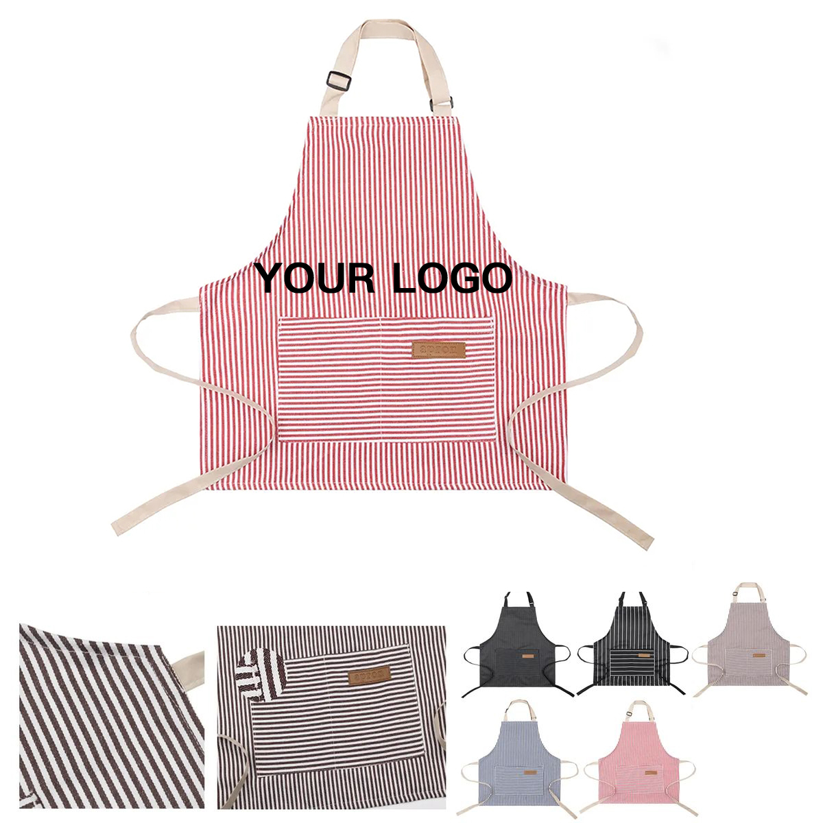 Durable Pinstripe Apron for Young Chefs and Crafters 3