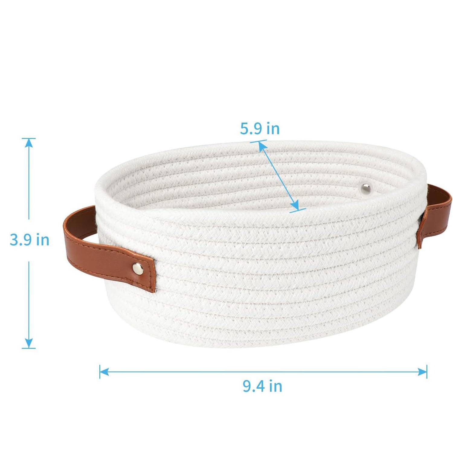Large Capacity Durable Foldable Cotton Rope Storage Basket 9