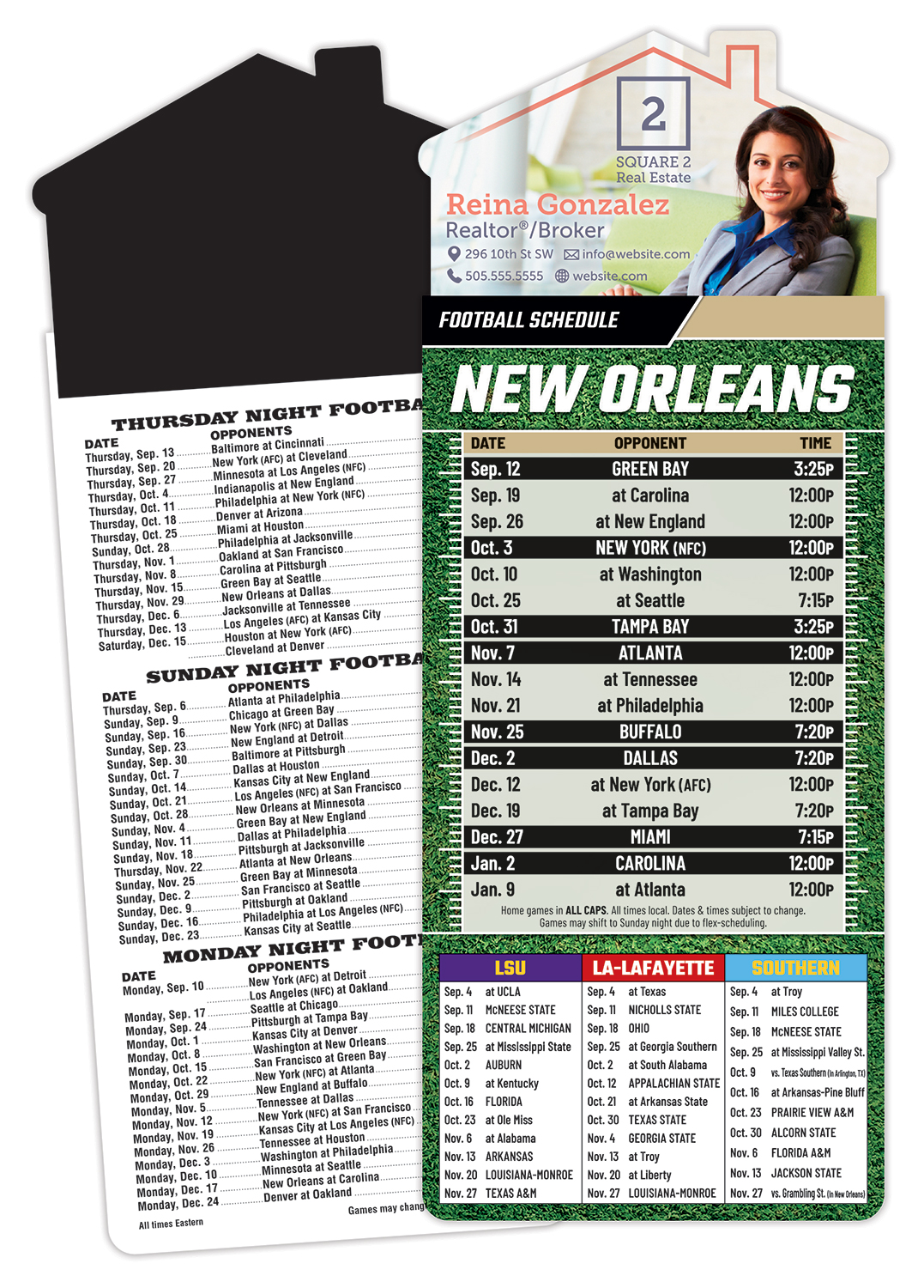 Magna-Card House Shape Magnet Football Schedules (3.5x9) 5