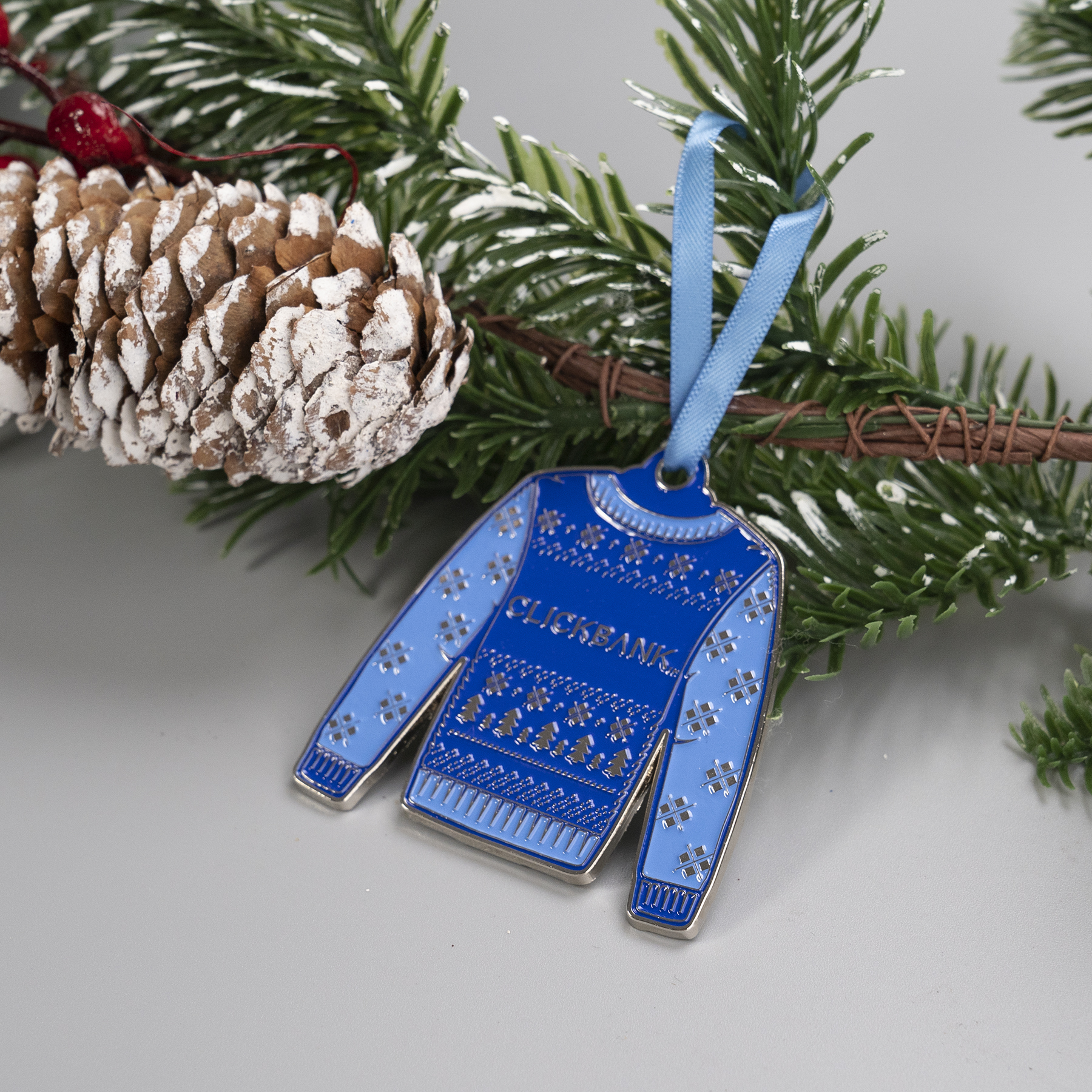 Die Struck Ornaments: 2 1/2" W x 2 1/2" H