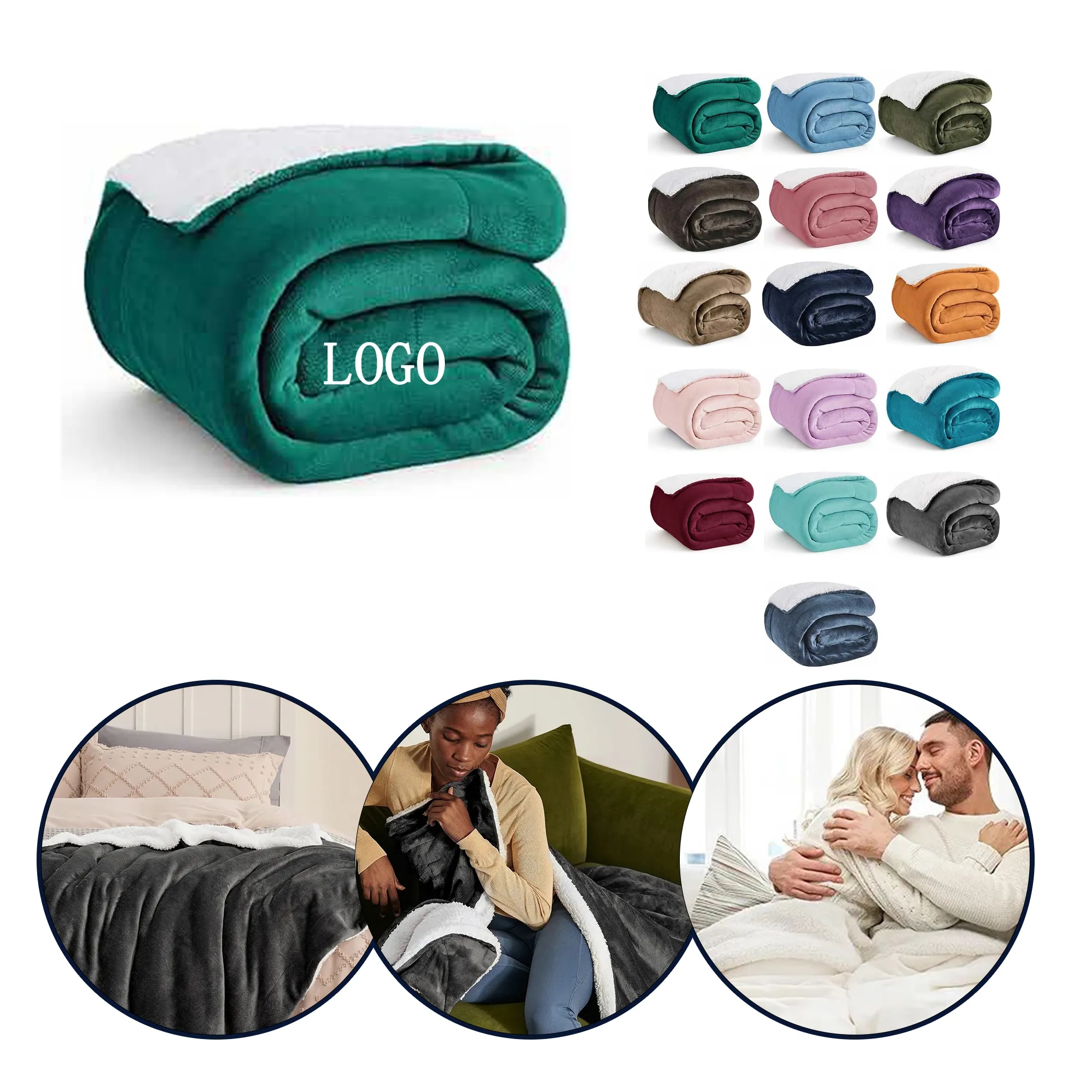 Soft Sherpa Fleece Throw Blanket 50"L x 60"W 21