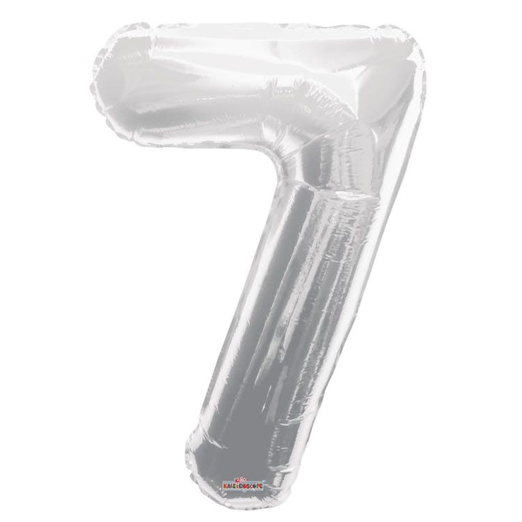 Mylar Number 7 Balloons - Silver 34" 2