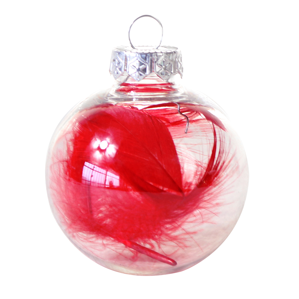 Christmas Tree 6pcs 6cm Transparent Decorative Ball Pendant 17