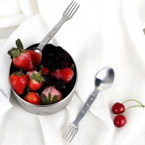 Versatile Stainless Steel Folded Dual Head Spoon And Fork 2