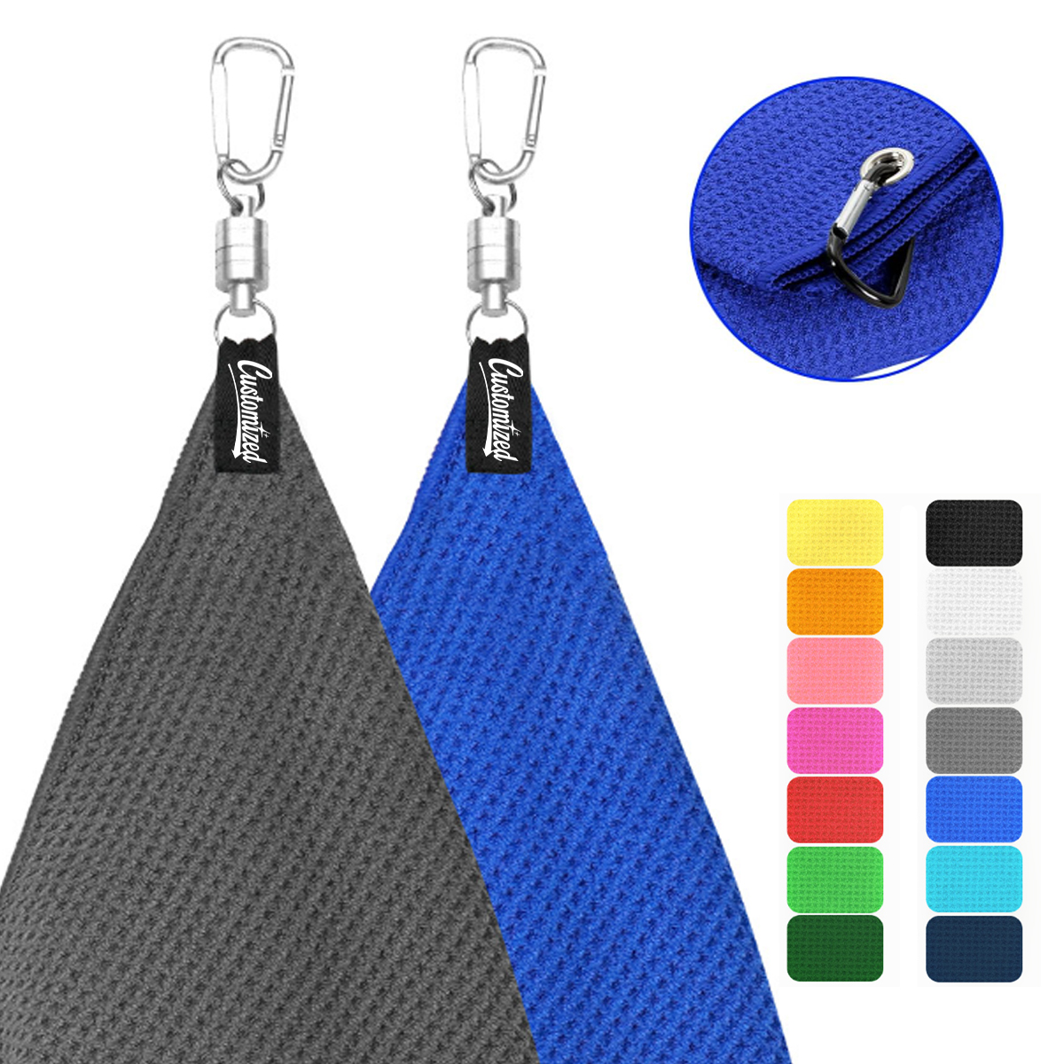 Magnetic Waffle Golf Towel with Clip 6